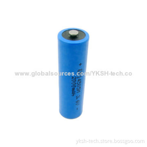 Cylindrical Lithium ER Battery, ER14505, ER14505M with 2,000mAh Rated Capacity, 3.6V VoltageNew